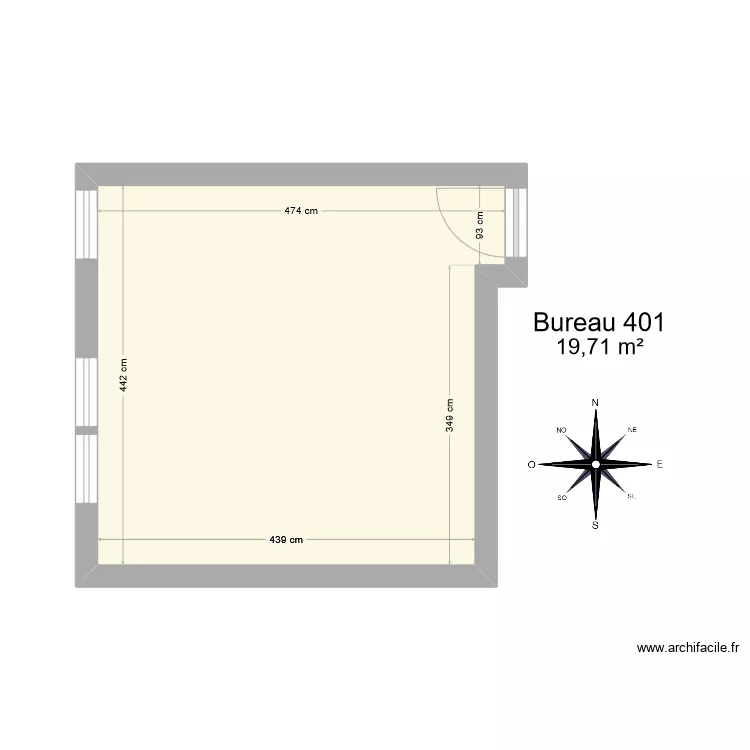 Bureau R 401. Plan de 