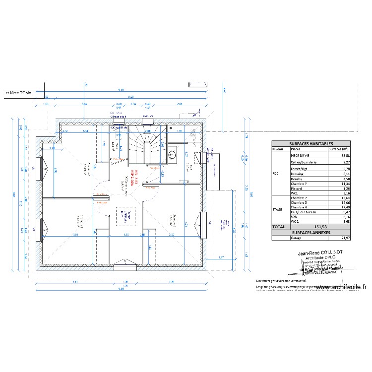 Plan ELEC TOMA r+1. Plan de 0 pièce et 0 m2