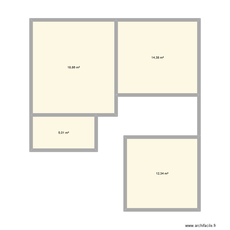 pl2. Plan de 4 pièces et 51 m2