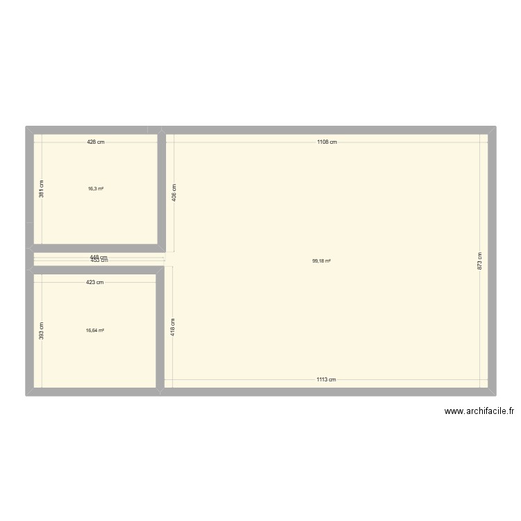 loc. Plan de 3 pièces et 132 m2