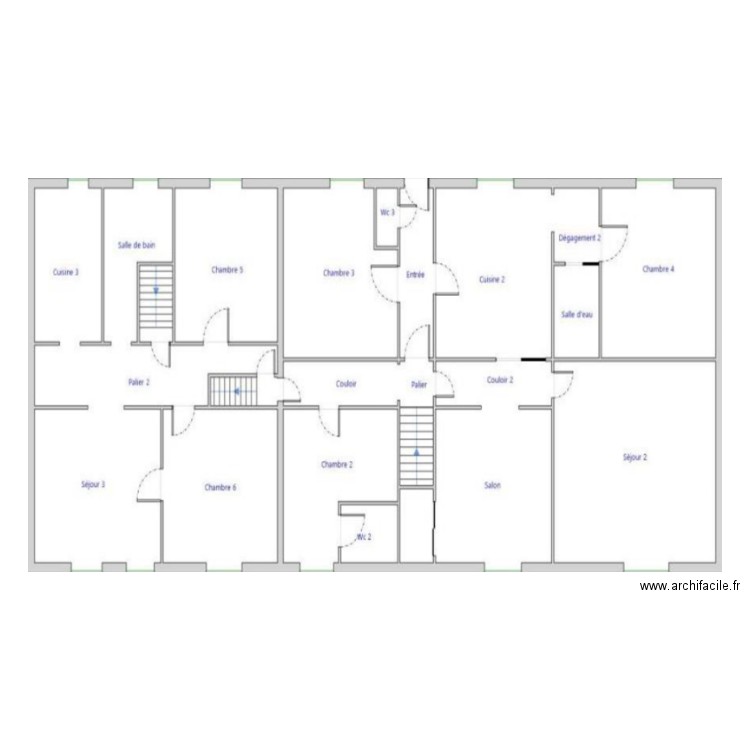 1er étage actuel. Plan de 0 pièce et 0 m2