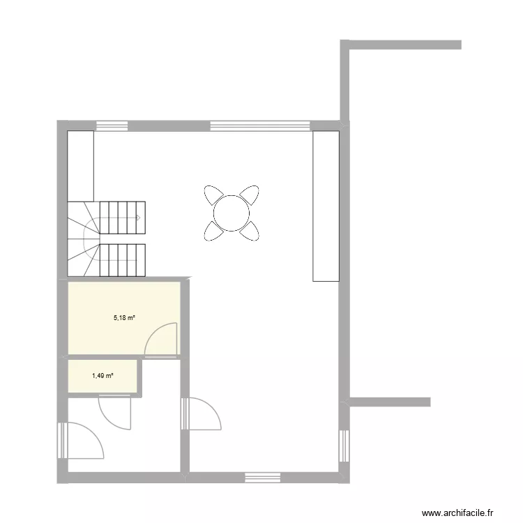 rez maison gauche. Plan de 2  et 7 m²
