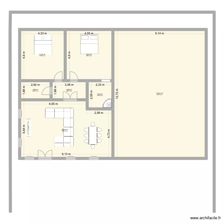 PLAN1. Plan de 7  et 226 m²