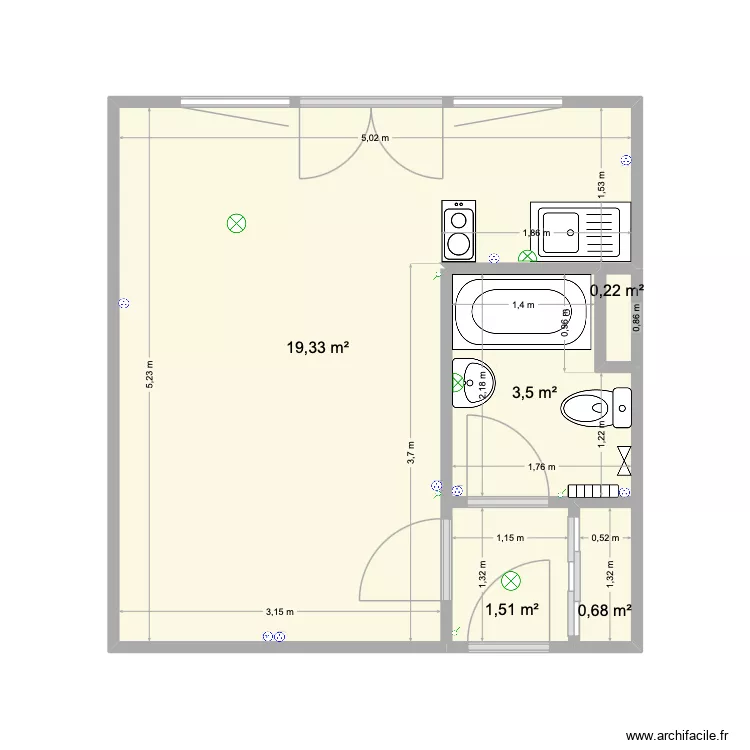 B11. Plan de 5  et 25 m²