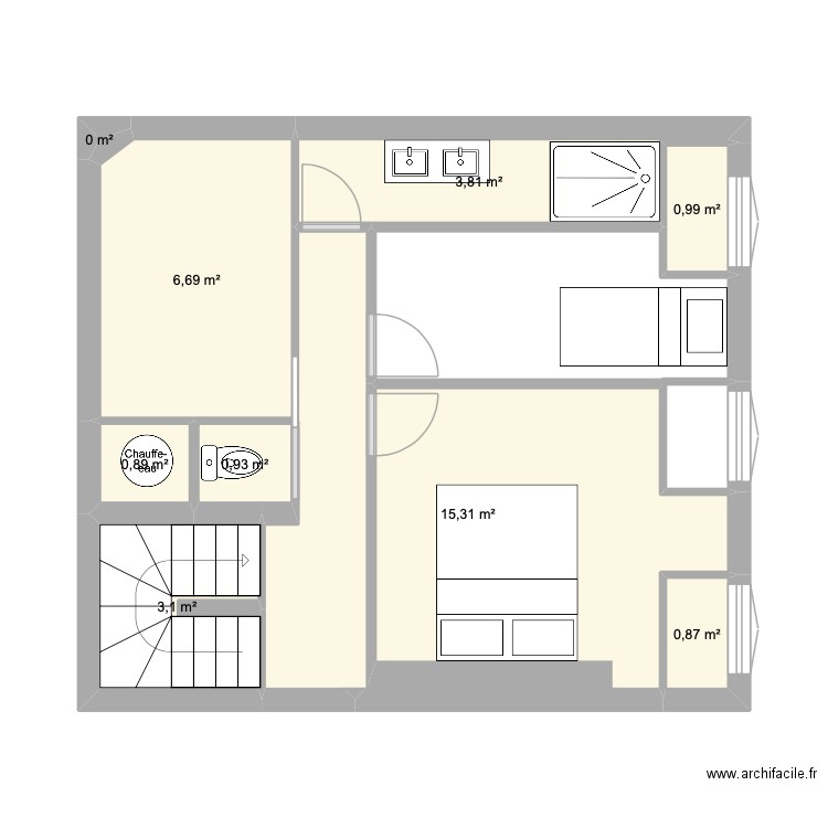 Felix Etage solution 2. Plan de 9 pièces et 33 m2