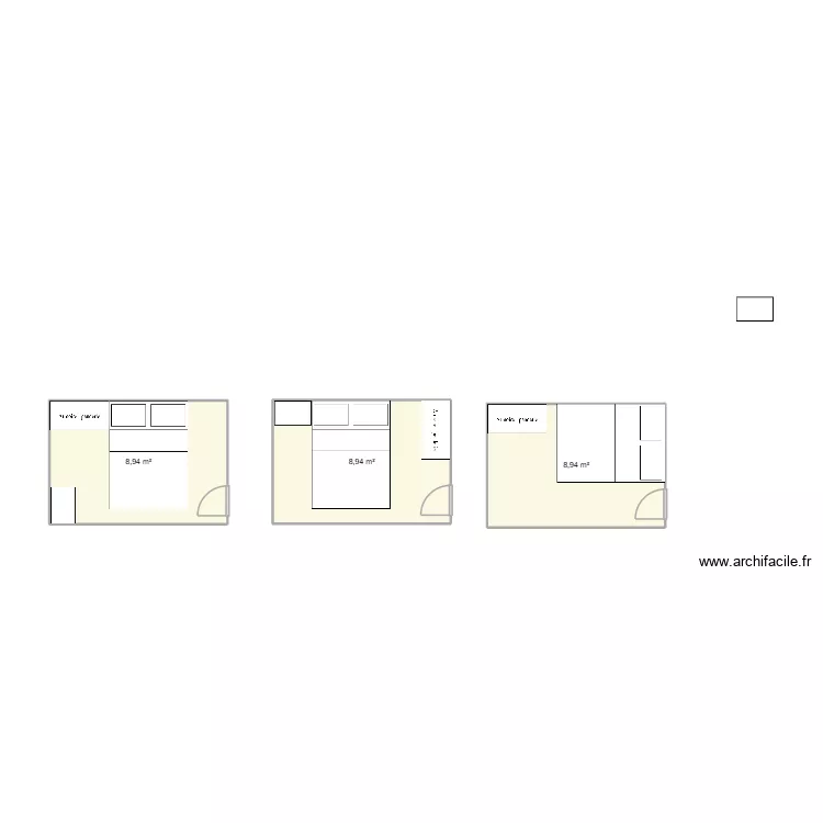 Room1. Plan de 3  et 27 m²