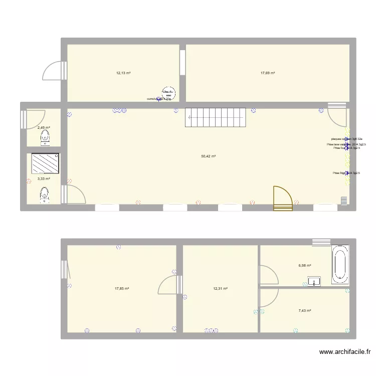 maison killian prises. Plan de 9  et 131 m²