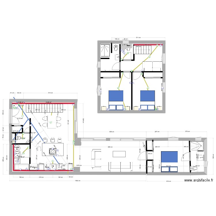 maison ile d yeu. Plan de 9 pièces et 10 m2