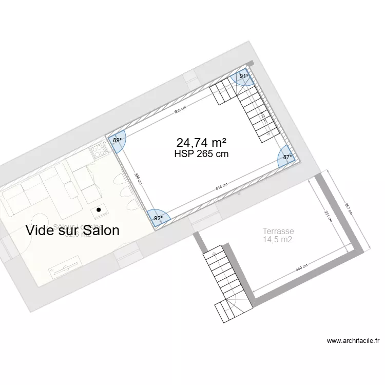 Plan masse Projet terrasse couverte. Plan de Plan masse Projet terrasse couverte. Plan de