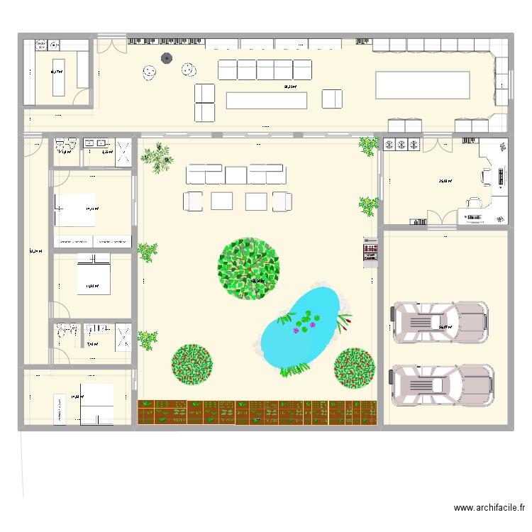 Projet en edude. Plan de 12 pièces et 409 m2