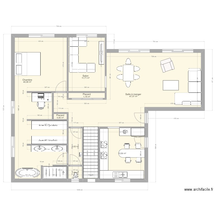 VIAL. Plan de 8 pièces et 119 m2