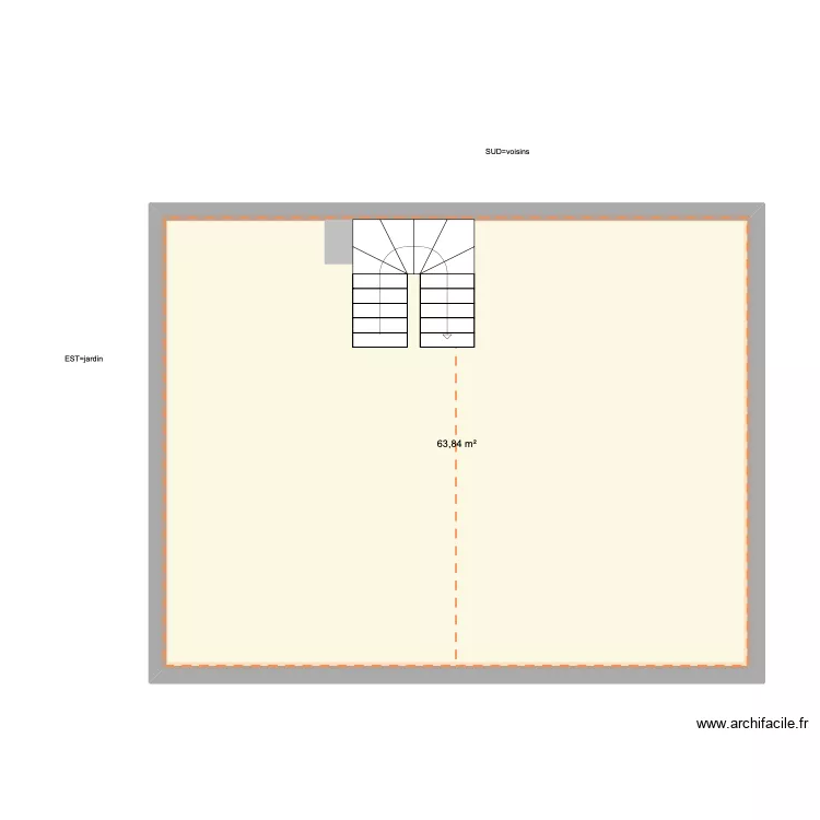 COMBLES. Plan de 1 Pièce et 64 m² COMBLES. Plan de 1 Pièce et 64 m²