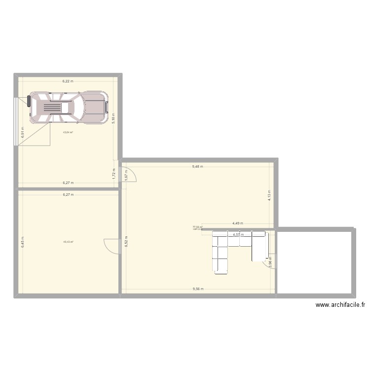 maison 1. Plan de 3 pièces et 161 m2