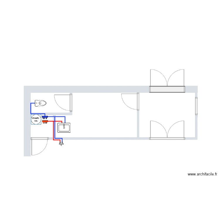 RT 25-060 TIC réseau EF/EC Sanitaire zone vestiaire. Plan de 0 pièce et 0 m2