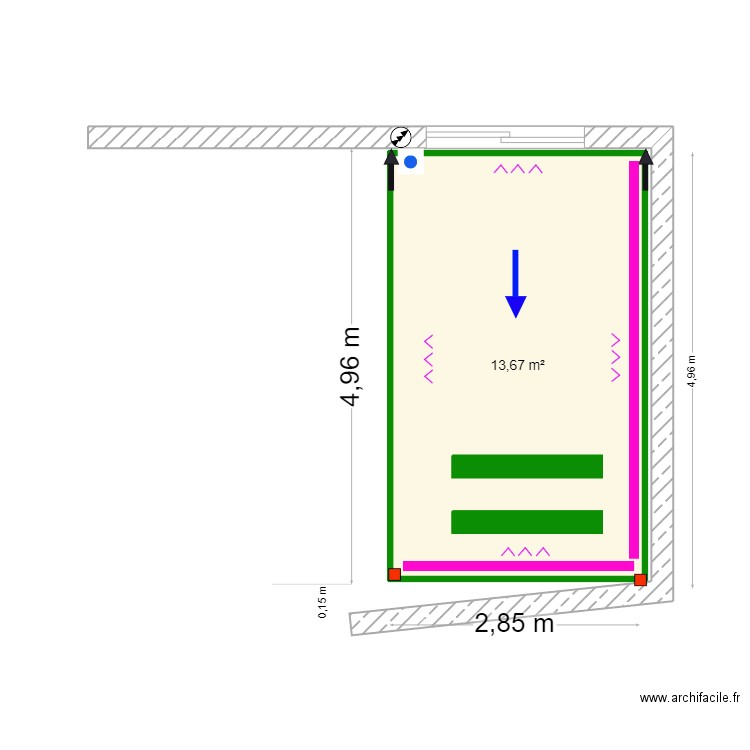 Ian Williams- Estombar. Plan de 1 pièce et 14 m2