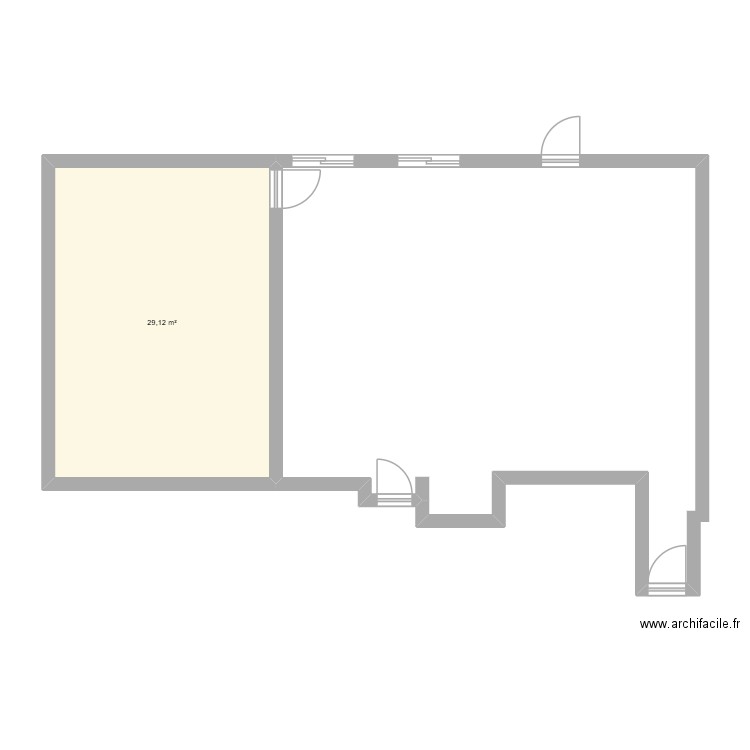 art. Plan de 1 pièce et 29 m2