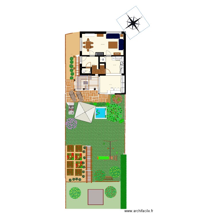plan rdc et jardin. Plan de 0 pièce et 0 m2