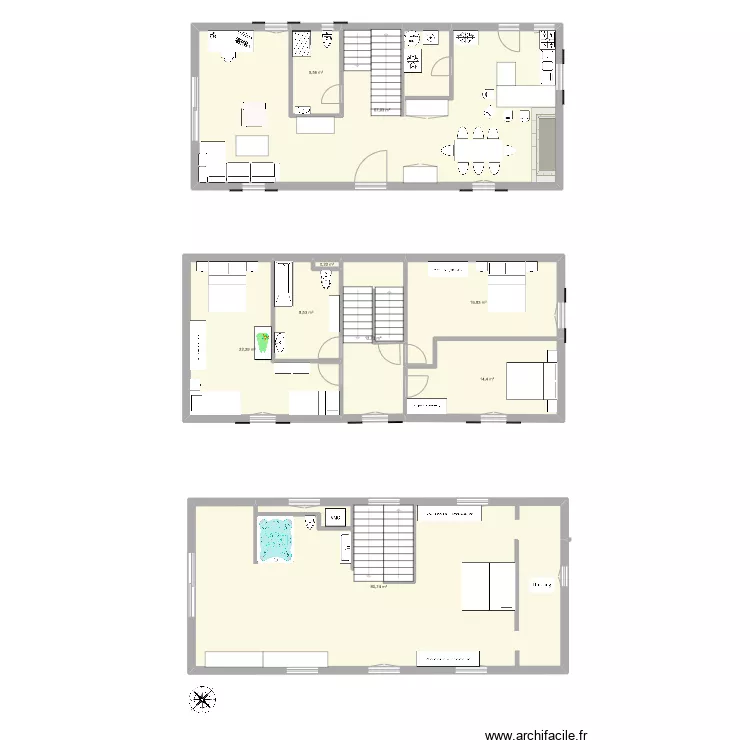 Maison Fichous V3. Plan de 