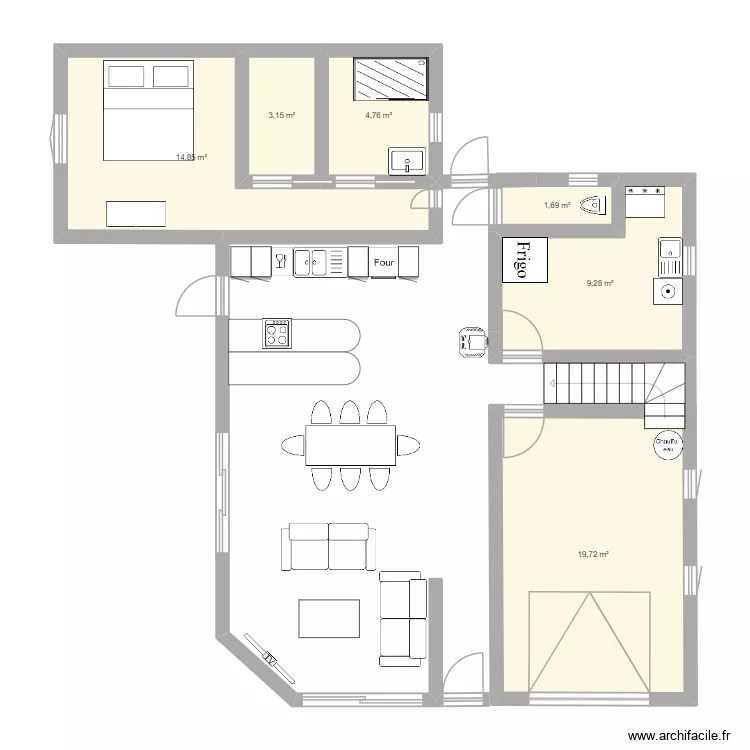 Lesbessonnes. Plan de 6  et 53 m²