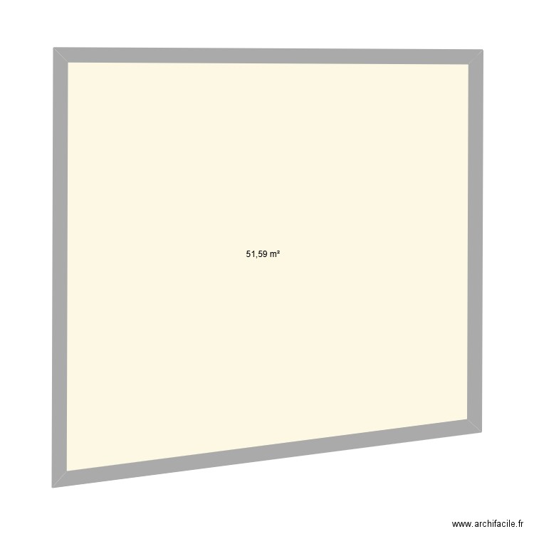 Les Belettes. Plan de 1 pièce et 52 m2