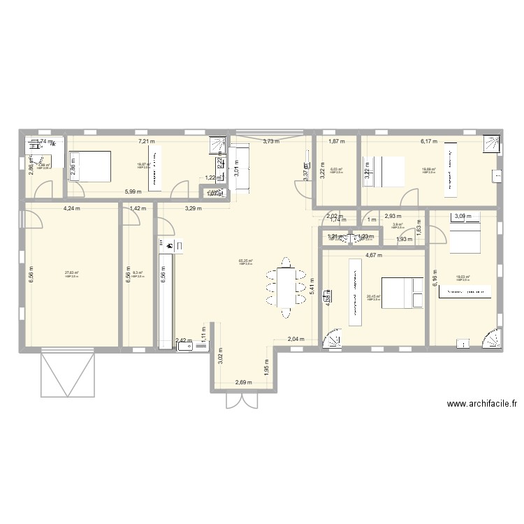 maison bessay 2. Plan de 13 pièces et 199 m2
