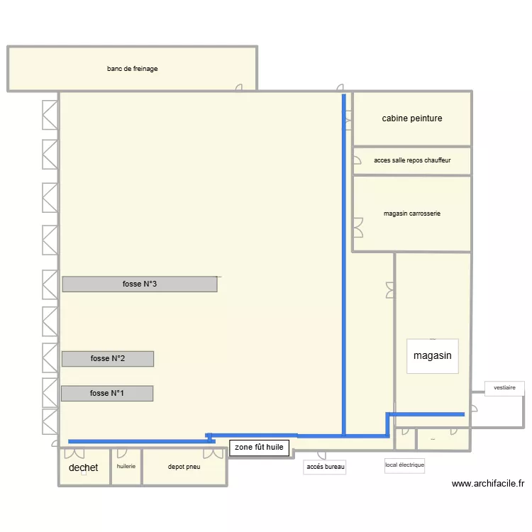 atelier. Plan de 10  et 2779 m²