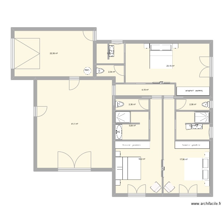 Maison. Plan de 12 pièces et 149 m2