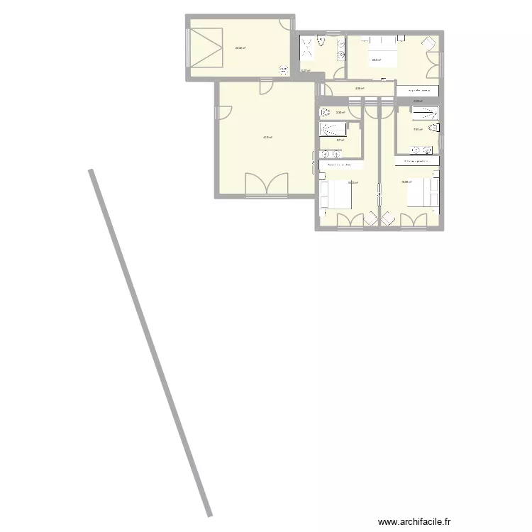 Maison. Plan de 11 pièces et 146 m²