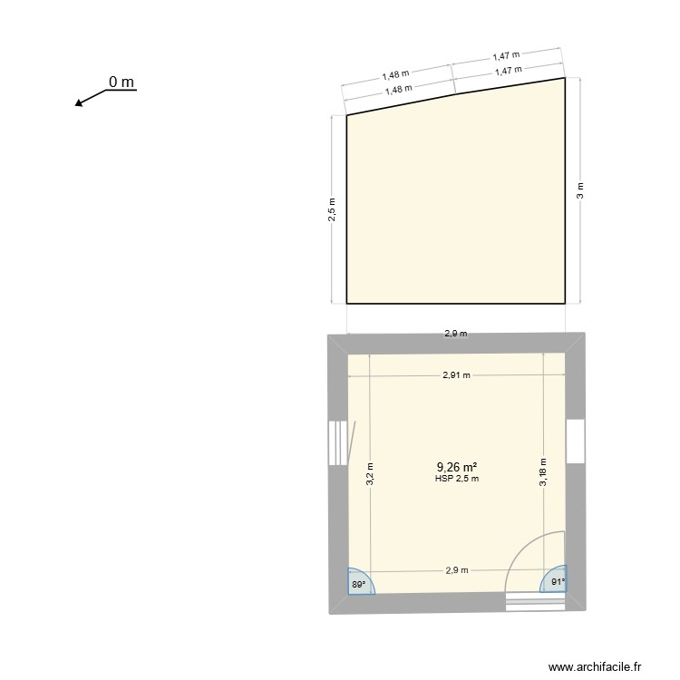 cuisine pr&eacute;au. Plan de 0 pièce et 0 m2