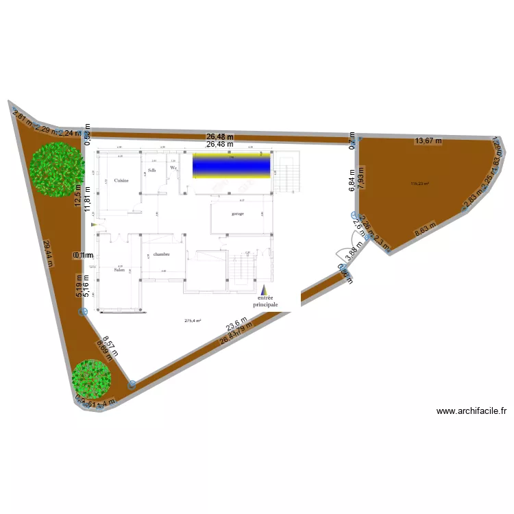 plan_rdc_v6. Plan de 13  et 942 m²