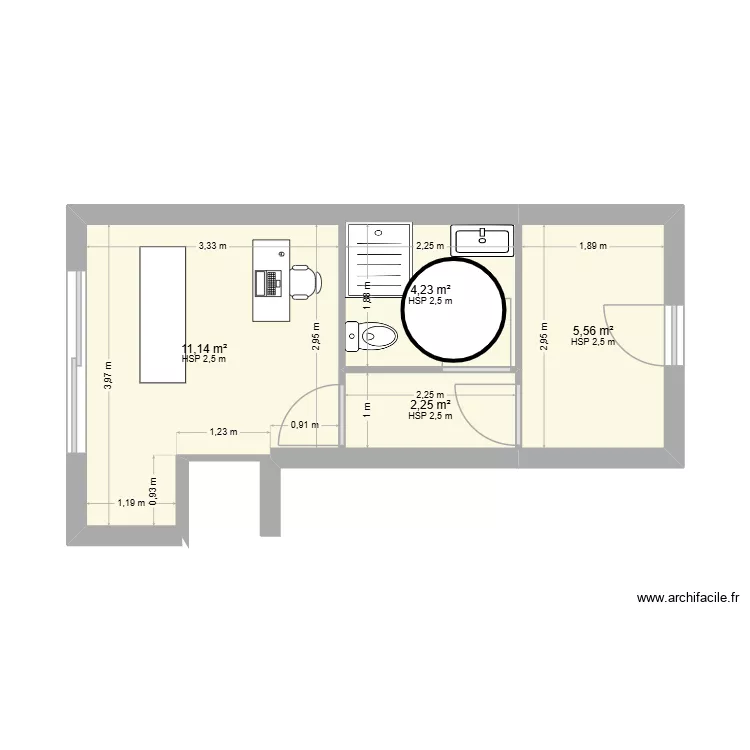 LANNELONGUE Plan Cabinet. Plan de 4 et 23 m² LANNELONGUE Plan Cabinet. Plan de 4 et 23 m²