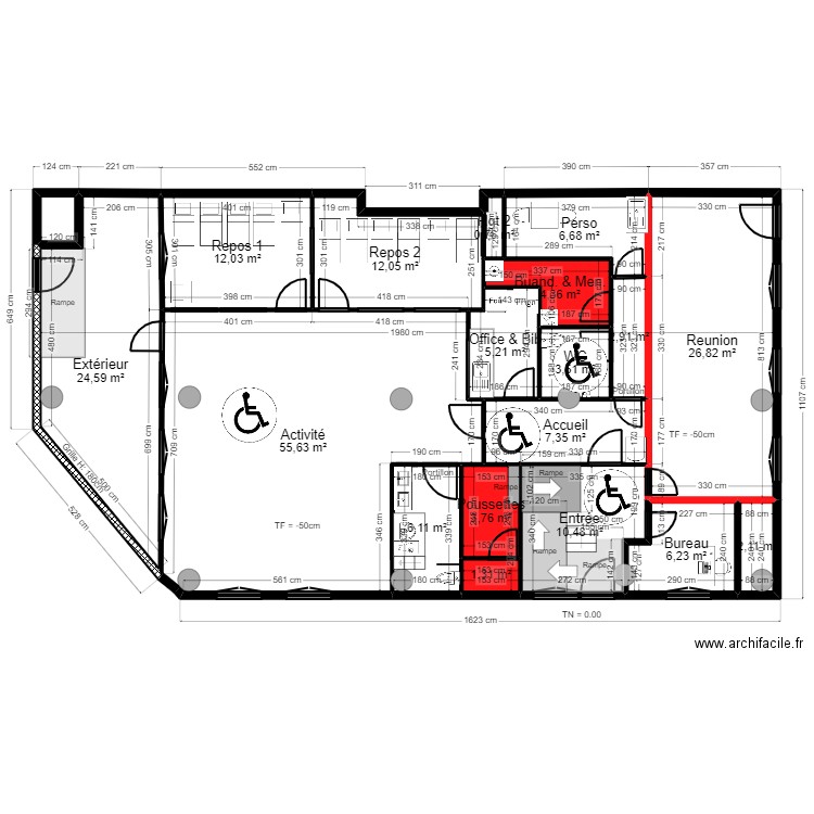 Fontenay Projet JrD ArL Tvx - av CF V corrigé poteau 080424. Plan de 19 pièces et 193 m2