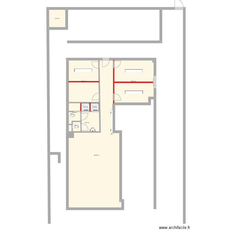 O 8 CAFE. Plan de 8 pièces et 122 m2