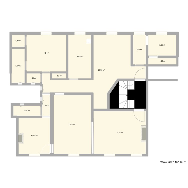 Plan Asnières. Plan de 16 pièces et 128 m2