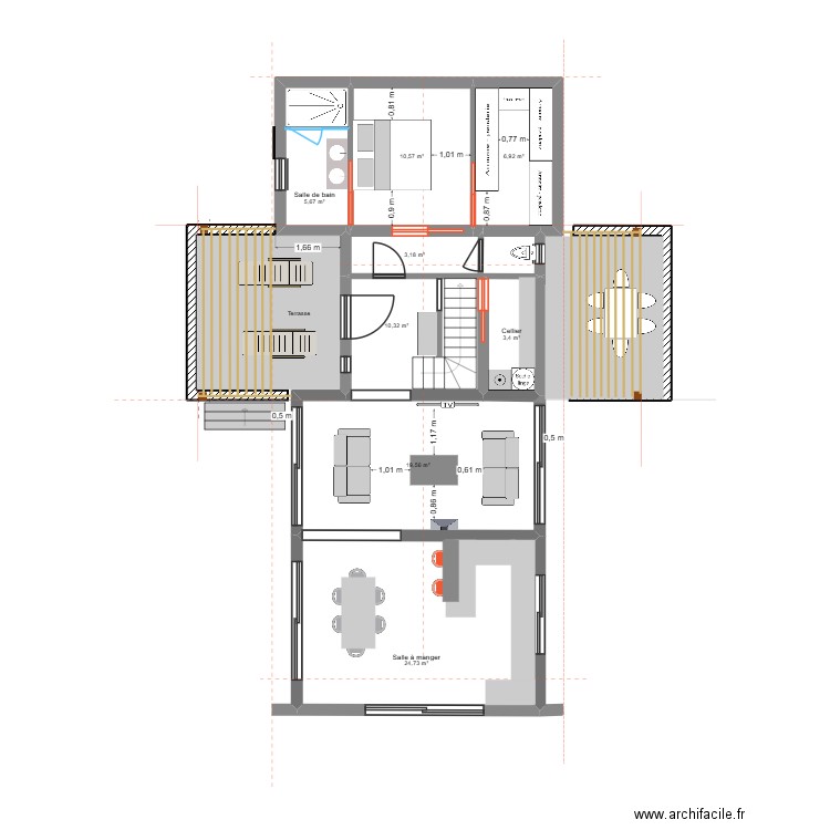 plan type grange bigourdanne 04 TER. Plan de 23 pièces et 220 m2