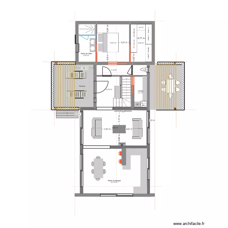 plan type grange bigourdanne 04 TER. Plan de 23  et 220 m²
