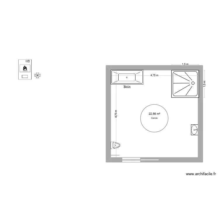 test. Plan de 1  et 23 m²