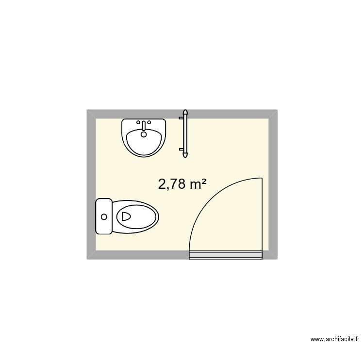 wc maison rechy. Plan de 1 pièce et 3 m2