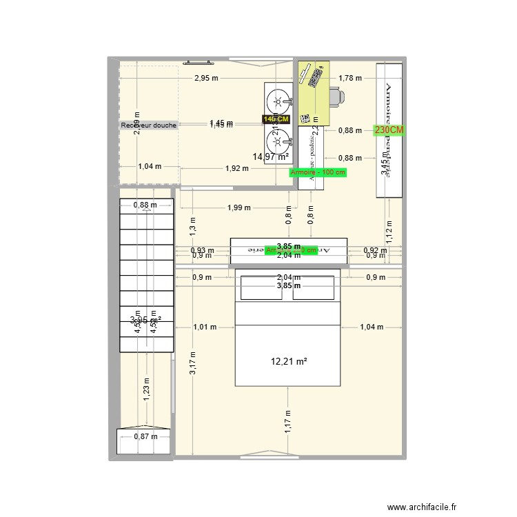 SUITE PARENTALE 08.10.25. Plan de 3 pièces et 31 m2