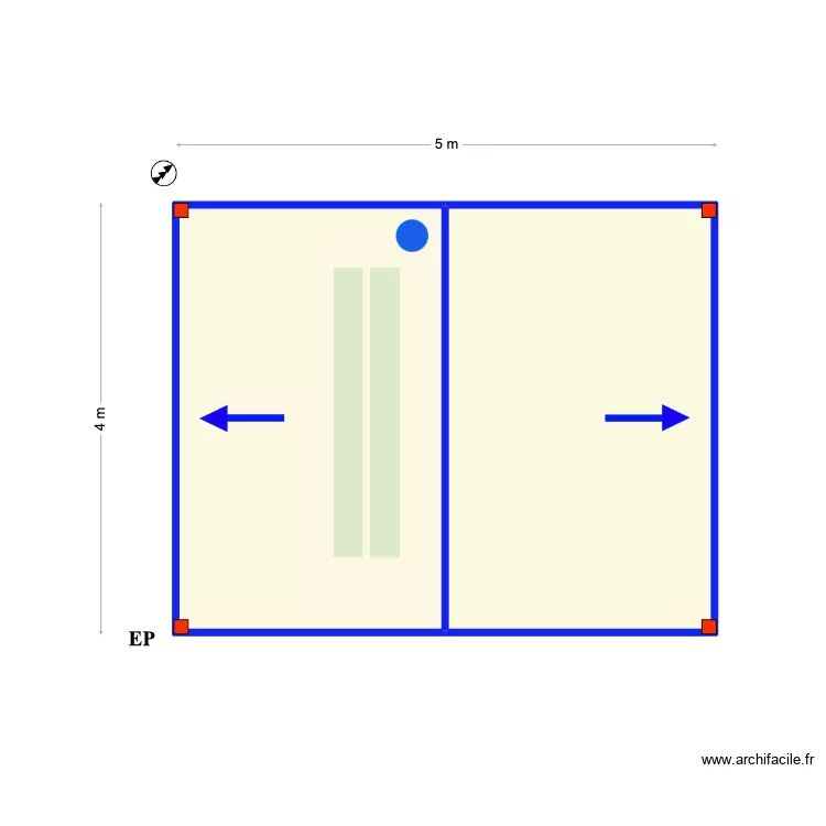 Roberto CASCAIS. Plan de 2  et 19 m²