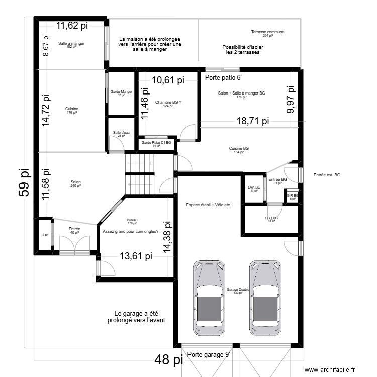 Nouveau-Plan-Modifiée. Plan de 32 pièces et 297 m2