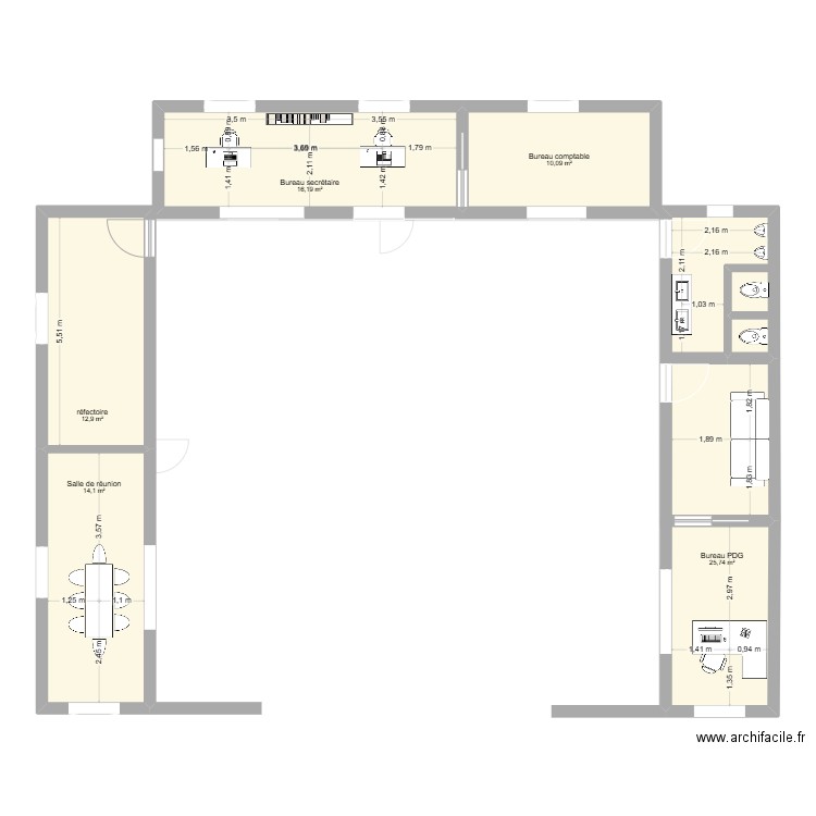 Plan Atelier Christophe. Plan de 11 pièces et 159 m2