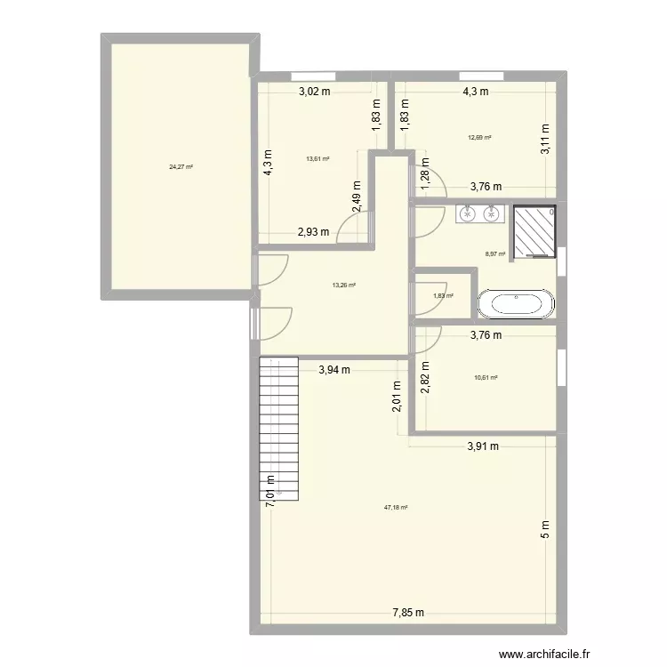 ebauche 2. Plan de 8 Pièces et 132 m² ebauche 2. Plan de 8 Pièces et 132 m²