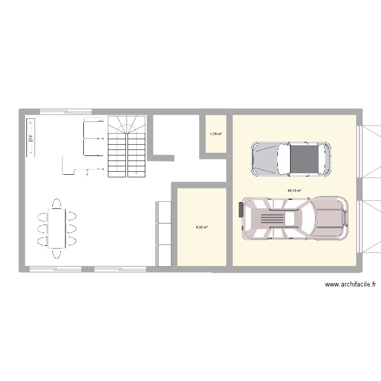 maison nouvelle. Plan de 3 pièces et 50 m2