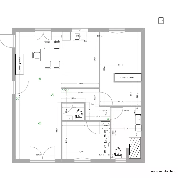 Comp&egrave;re Guilleri 2026 02 28 012 Electricit&eacute;. Plan de 2 pièces et 83 m²