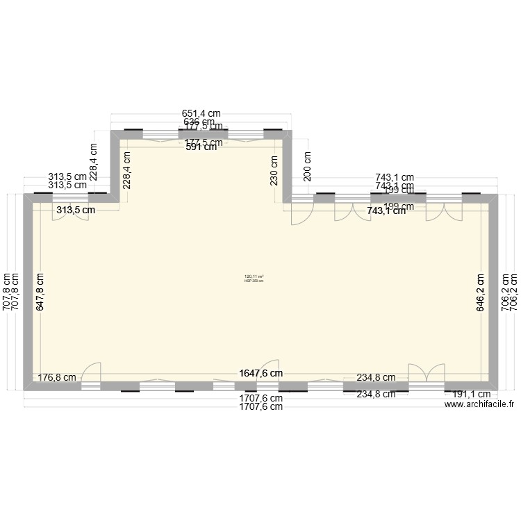 maison. Plan de 1 pièce et 120 m2