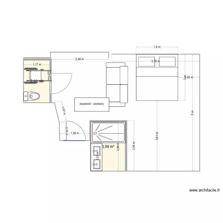 MESURE CHAMBRE FAURE LUSSAS VIERGE OK 222234. Plan de MESURE CHAMBRE FAURE LUSSAS VIERGE OK 222234. Plan de