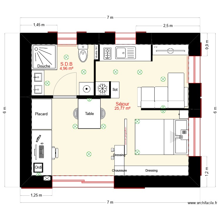 Maison Améliorer Copie 3.2. Plan de 2 pièces et 31 m2