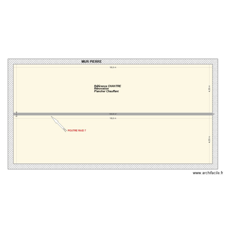 CHANTRE POUTRELLE ISO. Plan de 1 pièce et 169 m2