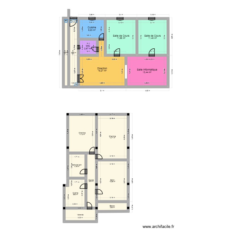 ecole. Plan de 0 pièce et 0 m2